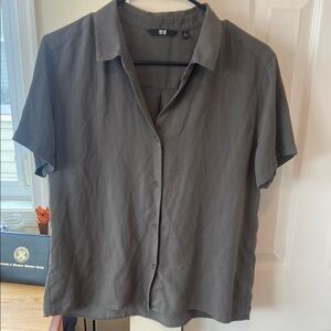 Uniqlo Women's Blouse - Dark Olive